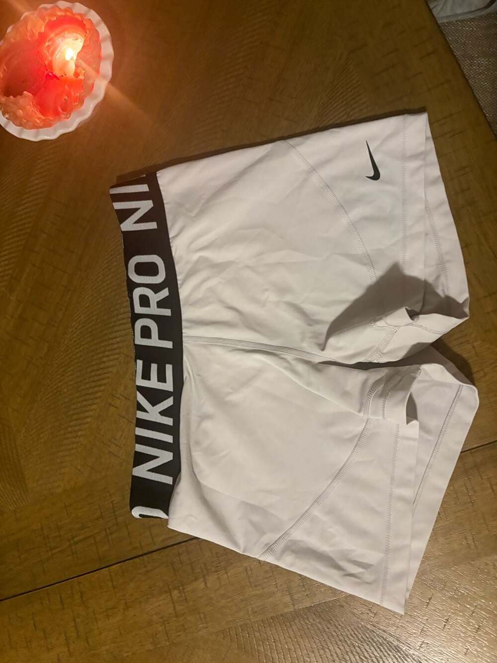 Nike Pro Dri-FIT Women's White Compression Athletic Shorts